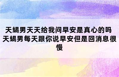 天蝎男天天给我问早安是真心的吗 天蝎男每天跟你说早安但是回消息很慢